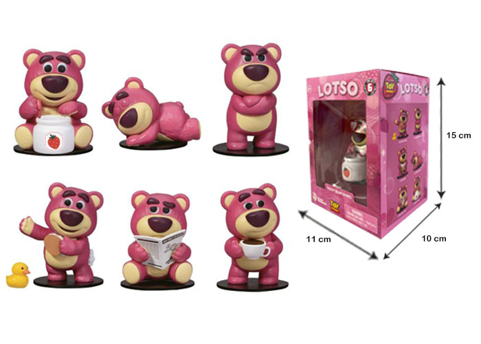 TOY STORY Lotso Hugging Bear – Hero Box –  8cm – Teddy Bear Series – In box (cm 15 H x 11 L x 10 P) 6ass…x12